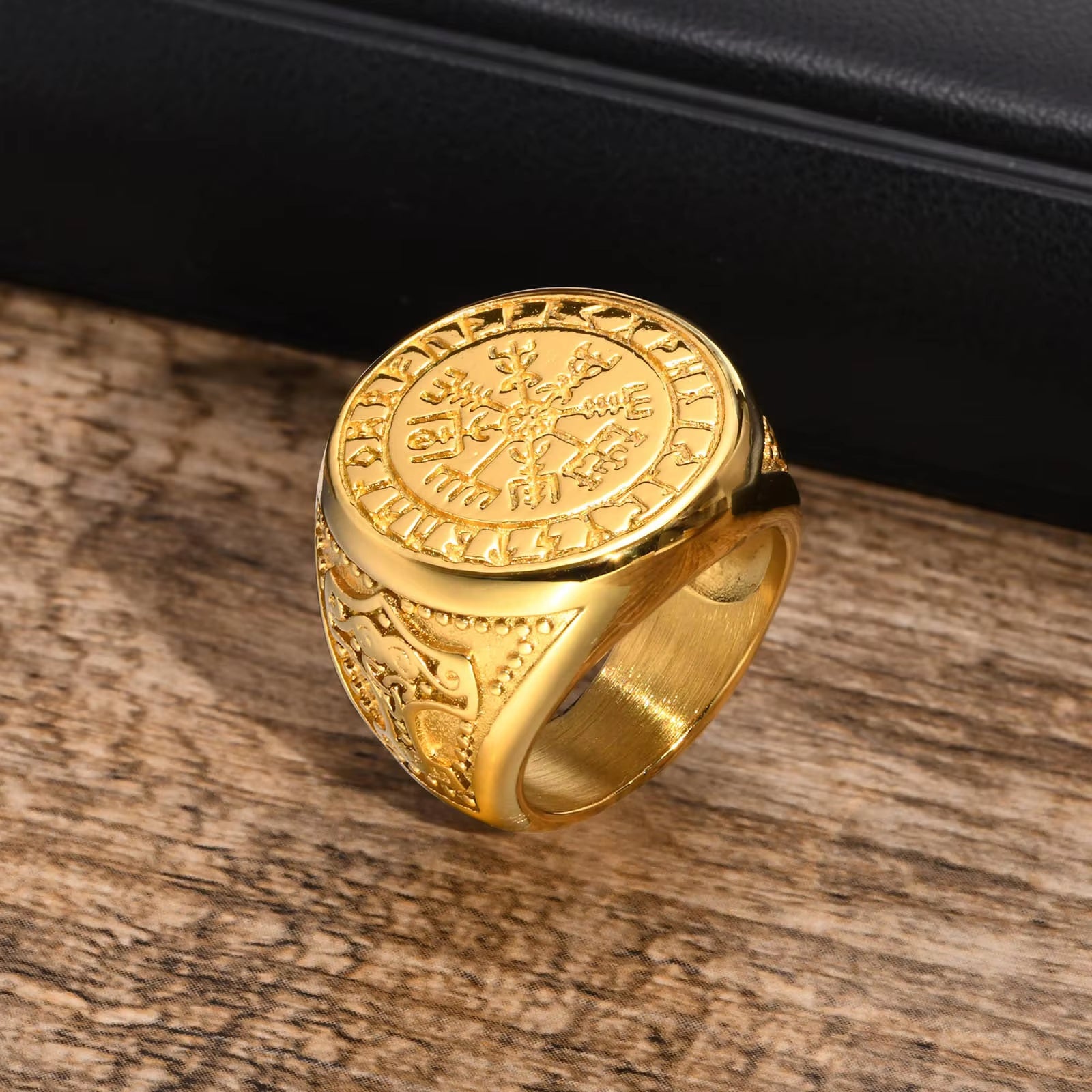 Cool Punk Norse Viking Thor Mjolnir Hammer Rings for Men,Solid Stainless Steel Metal Rock Axe Signet Finger Bands Jewelry