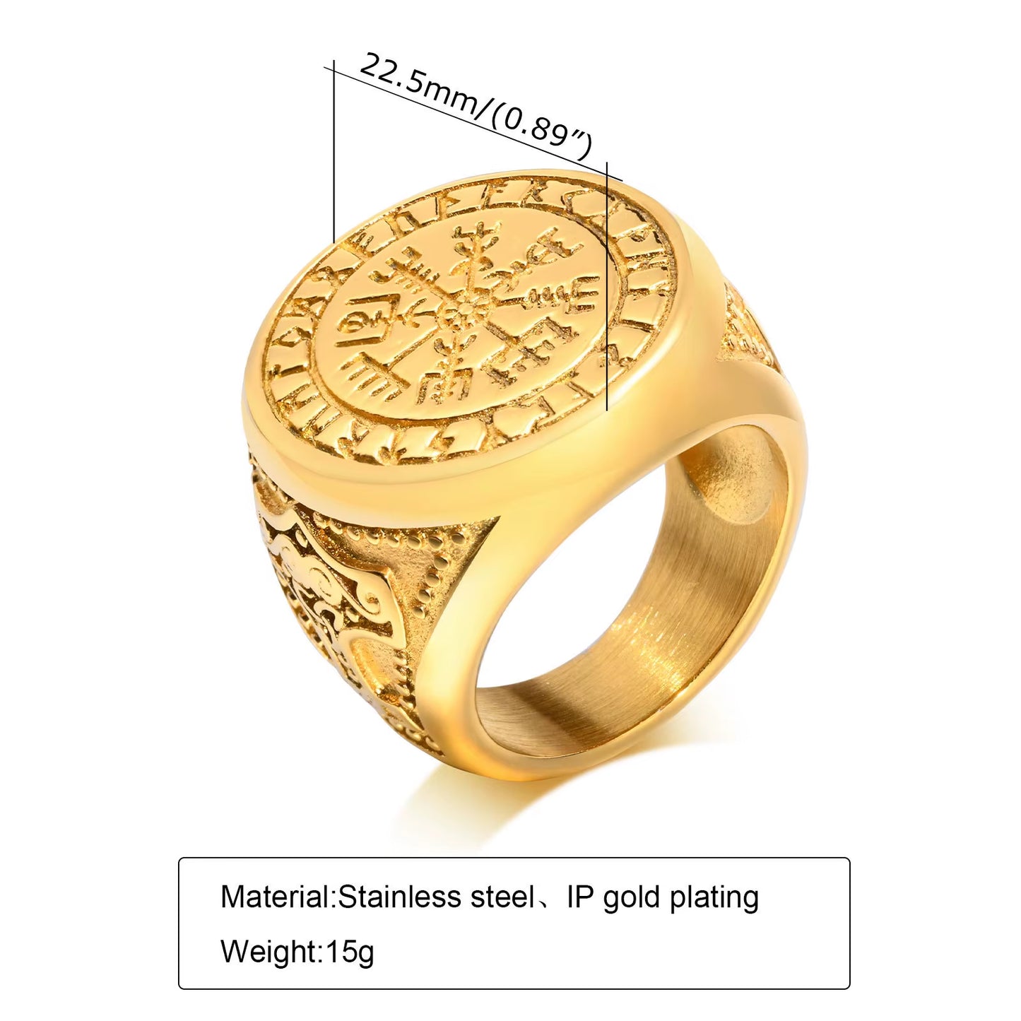 Cool Punk Norse Viking Thor Mjolnir Hammer Rings for Men,Solid Stainless Steel Metal Rock Axe Signet Finger Bands Jewelry